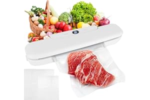 Fivtsme Machine Sous Vide Alimentaire, Sous Videuse Alimentaire, Voyants Lumineux LED, Appareil Sous Vide Alimentaire, Dispositif de Scellage de Film Compact pour Aliments Secs ou Humides