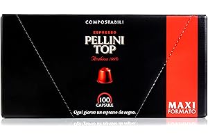 Pellini Café Top Arabica 100%, kapsułki kompatybilne z Nespresso, komponowalne i samozabezpieczone, 10 pudełek po 10 kapsułek, łącznie 100 kapsułek