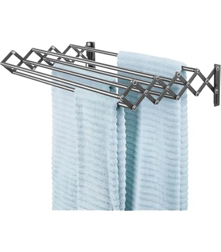 Wuciray wasrek Wand Uittrekbaar Klapbaar Wanddroger 80cm Roestvrij Staal Balkon Standaard Wandwasdroger Wandmontage Ruimtebesparend Handdoekhouder Kleding Droogrek voor Wasruimte