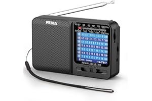 PRUNUS J-711 Bärbar Radio FM/AM/SW, Små AA-batteridriven Nödsradio Med 1200 mAh Uppladdningsbar Batteri, Utmärkt Ljudkvalitet, Enkel Miniradio För Seniorer,Löpning,Promenad,Resor Och Camping
