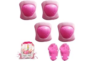 MXHBSTP 6 Pcs Knee Pads For Kids Set, Kids Knee and Elbow Pads with Knee and Elbow Pads for Skateboarding Protective Gear Set elbow and knee pads kids with Adjustable for Cycling Roller Skating Scooter
