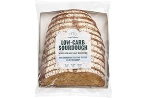 Robert Andrew Low Carb Sourdough Wholegrain Bread - 5.6g Carbs, 7g Protein, Sliced High Protein Half Bloomer, Low Calorie Keto Loaf, Low Sugar Ketogenic Diet, Diabetic Food, 88 Calories – 400g