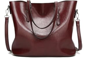 Coolives Borse Tote da Donna Borsa a Spalla con Tracolla Shopper in Pelle PU Caffè Marrone