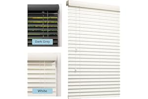 Lister Cartwright Fauxwood Venetian Blinds for Windows 50mm – Trimmable, Easy Fit Curtains, Child Safe – Durable Home & Office Blind (Plain White, 115W x 120H cm)