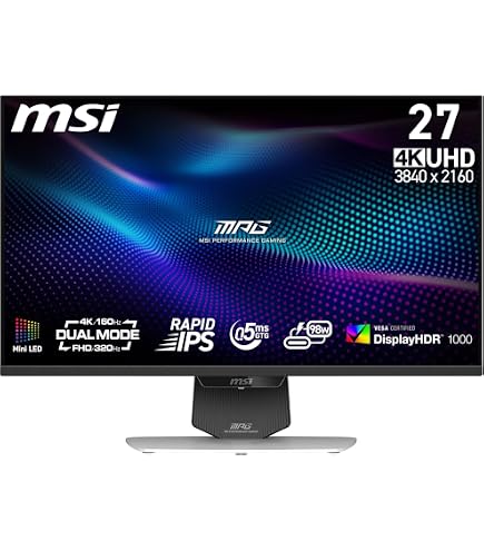 Écran Gaming MSI 27" MAG 274QPF - Mini-LED, WQHD 2560x1440, 300 Hz, 0.5 Ms, HDR1000 - Parfait Pour FPS, RPG Et Jeux De Course