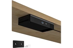 CaSZLUTION Under Desk Mount and Wall Mount Compatible with Dell WD19 / WD19S / WD19DC / WD19DCS / WD19TB / WD19TBS / WD22TB4 Dock, Acrylic Docking Station Holder (Black)