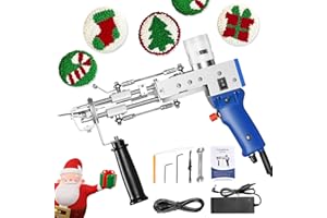 Helangel Tufting,Pistolet Tufting 5-40 Étapes/S Pistolet à Touffeter électrique 7-21 mm Réglable Machine à Tricoter Les Tapis pour Christmas l'Artisanat Tapis Vêtements