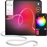 Philips Hue Flux 3 m LED ışık şeridi, 1200 lm, canlı renkler, esnek i&ccedil; aydınlatma, Chromasync renk karışımı, RGBWWIC, kesileb