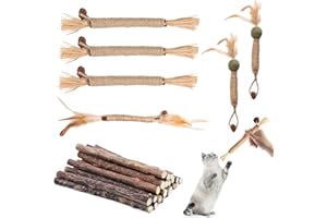 Qooloo 6 Pezzi Bastoncini Erba per Gatti, 15 Bastoncini Erba Gatta Naturale,Matatabi per Gatti Bastoncini Erba, Bastoncini Erba Gatta, Giocattolo da Masticare per Gatti