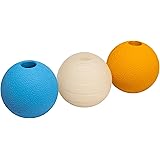 Amazon Basics Set di palline giocattolo assortite per cani, 6.4 cm (confezione da 3), Blu, Beige, Arancione
