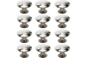 Beilala Cabinet Knobs Silver, 12 Pack Rustic Round Metal Dresser Pulls Furniture Handles with Screws for Chest of Drawers Kitchen Cupboard Wardrobe Door, 30x21mm