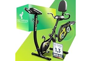 ‎TRETMANN Tretmann NEU 3in1 Heimtrainer Fahrrad klappbar -extra leise & komfortabel - [SoftFoam] DEKRA geprüft - mit tiefem Einstieg Hometrainer Fahrrad Ergometer heimtrainer klappbar zuhause fitnessbikes