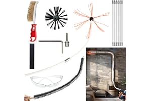 JOVANT Chimney Sweep Kit 18 FEET,Chimney Brush With 6 Nylon Flexible Rods And Strong Brush,Chimney Cleaning Kit And Rotary Chimney Cleaning System Brush Tool For Cleaning Chimney,Fireplace And Pipes