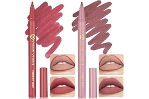 OURDORT Perfilador Labios Permanente,Delineador Labios Mate,Perfilador Labios Waterproof, Lip Liner líquido mate, altamente pigmentado, Suave,a Prueba de Manchas,(2 unidades)