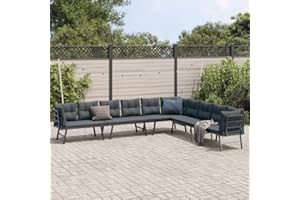 Faroom Conjunto Jardín Aluminio 4 pzas con Cojines, Sofa Jardin Exterior de Acero, Sofá de Esquina para Jardín Resistente a la Intemperie, Muebles Jardín Exterior, Fundas Extraíbles#2