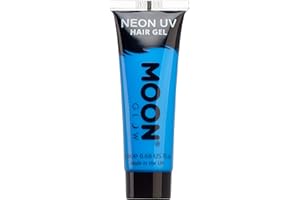 Moon Glow Gel para el cabello Neon UV - Tinte temporal para lavar el cabello - ¡Pico y brilla! Azul intenso 20 ml (Paquete de 1)