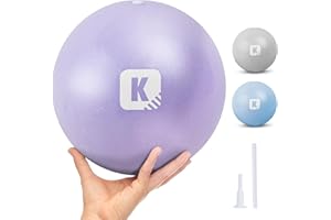 KAYMAN Pilates Balls 25cm - Anti-Burst Yoga Ball for Core Strength, Fitness, Balance, and Physical Therapy - Lightweight & Portable Exercise Ball for Home, Gym, or Travel