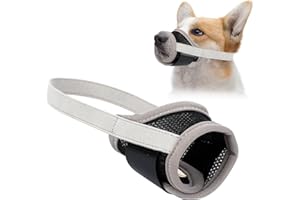 Mayoii Muselière pour Chien, muselières réglables pour éviter Les aboiements mordants, museau Respirant et Confortable pour Chiens de Taille Moyenne et Petits Chiens (Gris, L)