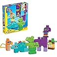 MEGA BLOKS Fisher-Price Sensory Building Toy, Squeak n Chomp Dinos with 24 Pieces, T-Rex, Toddler Blocks Gift Ideas for Kids Age 1+ Years, HKN43