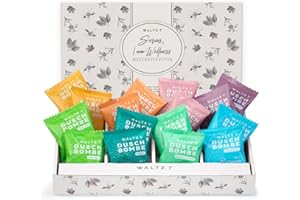 WALTZ 7 Original Shower Bomb Set, 16 Pieces with 8 Different Fragrances, Aromatherapy with Natural Essential Oils, Thank You 