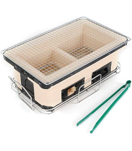 Griglia Giapponese Da Tavolo Yakiniku In Terracotta Hida - 22x13 Cm, Per Barbecue A Carbone, Prodotta In Giappone - 4