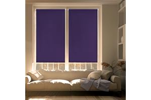 Blindecor Zeus Estor enrollable Easyfix opaco liso - Violeta, 62 x 180 cm (Ancho por Alto). Tamaño de la Tela 59 x 175 cm. Estores sin herramientas blackout