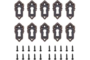 Create idea 10pcs Antique Key Lock Rosettes Bronze Decorative Keyhole Cover Lock Fittings with Screws for Vintage Wooden Box Jewellery Box Gift Box Wine Box 45x23mm