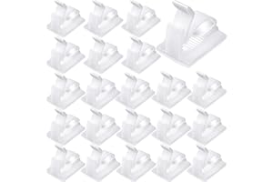 MAITYS 120 Pieces Outdoor Cable Clips Adhesive Wire Holder Organizer Cord Management Clips Sticky Cord Holder Cable Hooks Organizers for Christmas Fairy Hanging Light Home Decoration(Medium,White)