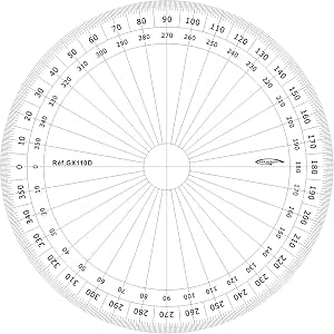 Rapporteur Demi-Cercle GRAPHOPLEX 22 Cm - Transparent, Graduation En Degrés, Épaisseur 2 Mm