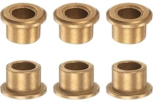 QUARKZMAN 6pcs Bride Roulement Manchon 8mm Alésage 12mm OD 10mm Longueur 2mm Bride Épaisseur Bronze Douille Auto Lubrifiant Bagues Manchon pour Industriel Équipement