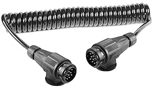 ETUKER Cavo di Prolunga Rimorchio 13 Poli 3.5M 12v Cavo Spirale Rimorchio 13Poli con Spina