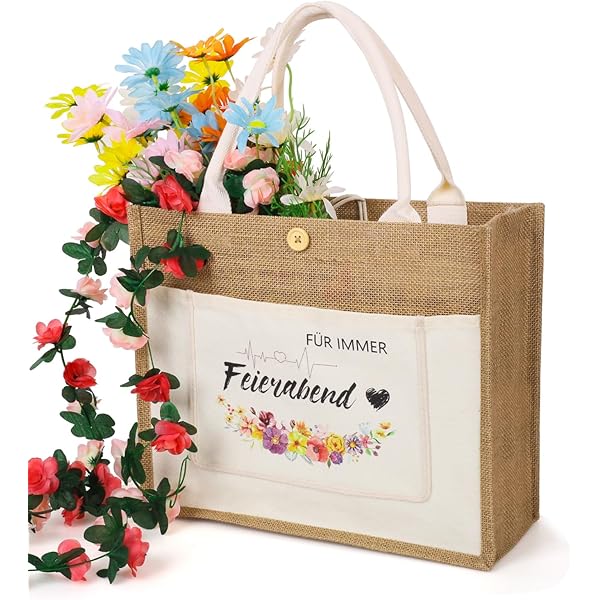 Rentner Geschenk Set 3-teilig - Jutetasche Mit Schlüsselanhänger & Seidenschal Für Kolleginnen