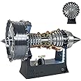 VoOqo Turbofan Engine Model, Adjustable Speed Aircraft Engine Turbojet Engine Model with Light, Aero Mechanical Science, Gift, Education Display, Desktop Toy (25CM)