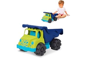 B. Toys by Battat- Colossal Cruiser – Grand Sable de 50 cm – Jouet pour la Plage – Camion Benne – pour Enfants de 18 Mois et Plus (Couleur Lime/Bleu Marine), 44611 BX1429C1Z