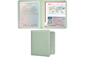 RSAquar Porta Documentos para Coche – Funda Compacta de PU para Registro del Vehículo, Seguro y Permiso de Conducir – Organizador para Guantera (Verde Claro)