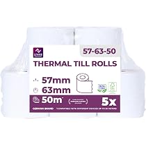 50 Rotoli Carta Termica 57x50 Metri | Omologati Per Registratori Di Cassa, 1^ Qualità, Alta Conservazione