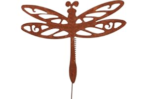 UNUS RM Design libellula con molla oscillante, media, decorazione da giardino, effetto ruggine, per giardino, terrazza, balcone