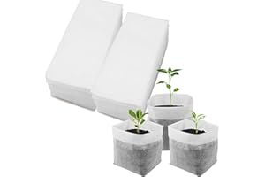 imSHHWcs Lot de 200 Sacs Semis Biodégradables Sac De Culture – Godets& Sachets Graines pour Plantes Semis Pot Horticole (Non Tissé)