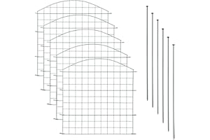 ESTEXO Teichzaun Gartenzaun 11tlg Set Zaun Teich 5 Zaunelemente Gitterzaun Anthrazit Gitter Steckzaun Elemente Welpenauslauf Oberbogen