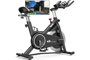 PASYOU Cyclette da Casa con resistenza magnetica, Cyclette professionale, Spinning Bike regolabile in 4 direzioni con monitor RPM, Volano 15kg, Silenzioso e Sicurezza Stabile, Capacità 150 kg
