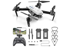 Drone with HD 1080P Camera for Kids - Wipkviey T6 Long Distance RC Quadcopter Equipped w/2 Batteries, Drones for Beginners/Adults, Girls/Boys Toys Birthday/Christmas Present