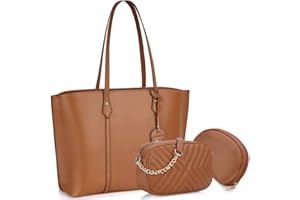 NUBILY Bolso para Mujer Cuero PU Bolso de hombro Monedero 3Pcs Bolso Grande Bolso Señoras Shopper Totes para Escuela Compras Viaje Oficina