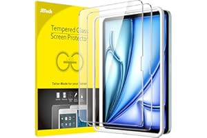 JETech Ochraniacz Ekranu dla iPad Air 11 Cala M3/M2 (2025/2024) z Ramką Łatwej Instalacji, Szkło Hartowane Film, HD Przejaśniać, 2 Sztuki