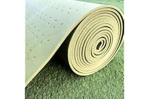 GRANDISMO Artificial Grass Underlay - GrassFlow - 10mm Thickness - Rain Hole Drainage System - Improves Underfoot Comfort (Full Roll (1m x 10m))