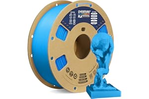 OVERTURE PLA Plus (PLA+) Filament 1.75mm, Stronger & More Durable, Professional Toughness 3D Printer Filament, 1kg (2.2lbs), Cardboard Spool, High Precision +/- 0.02mm (Digital Blue)