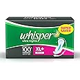 Whisper Ultra Overnight Sanitary Pads XL+ Wings for women - 30 Count