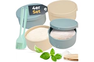 TFCIOD 4 Pezzi Cassetta Lievitazione Pizza - Scatola per impasto pizza in silicone antiaderente - 250-350g Contenitore per lievitazione impasto,scatola per pizza salvaspazio, 700 ml