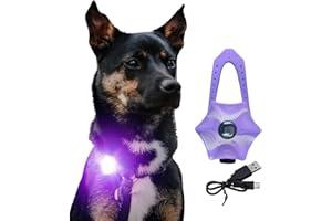 LaRoo Dog LED Light 3 Modes,Silicon Waterproof Flashing Light Up Pendant Clip on Dog Collar Charms,Safety Blinker Light for Night Walking Outdoor Sport…