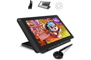 HUION Kamvas 12 11.6 inch Graphic Tablet with Adjustable Stand, 1920x1080 FHD Graphic Drawing Monitor with 8 Shortcut Keys and Battery-Free Stylus, Suitable for Work from Home & Remote Studying