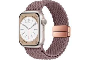 HITZEE Kompatibel mit Apple Watch Armband 49/46/45/44/42/41/40/38mm, Geflochten Band mit Magnetisch Schließe Entworfen für Apple Watch Ultra 2 Serie 10 9 8 7 SE 6 5 4 (38/40/41/42, Rauch Lila)